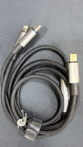 OUD GOFLEX 2-in-1 120W PD Fast Charging Cable (Type-C to Type-C + Lightning) Nylon Braided
